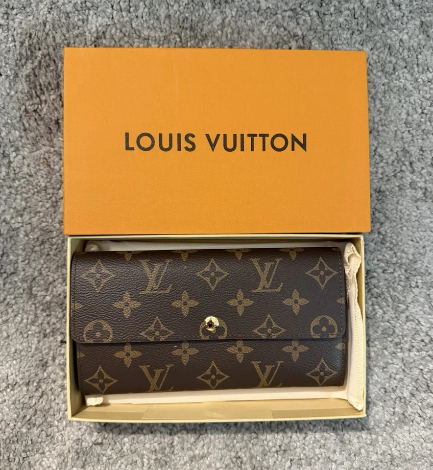 Louis Vuitton Portefeuille Sarah Monogram Long Wallet Brown Authentic USA