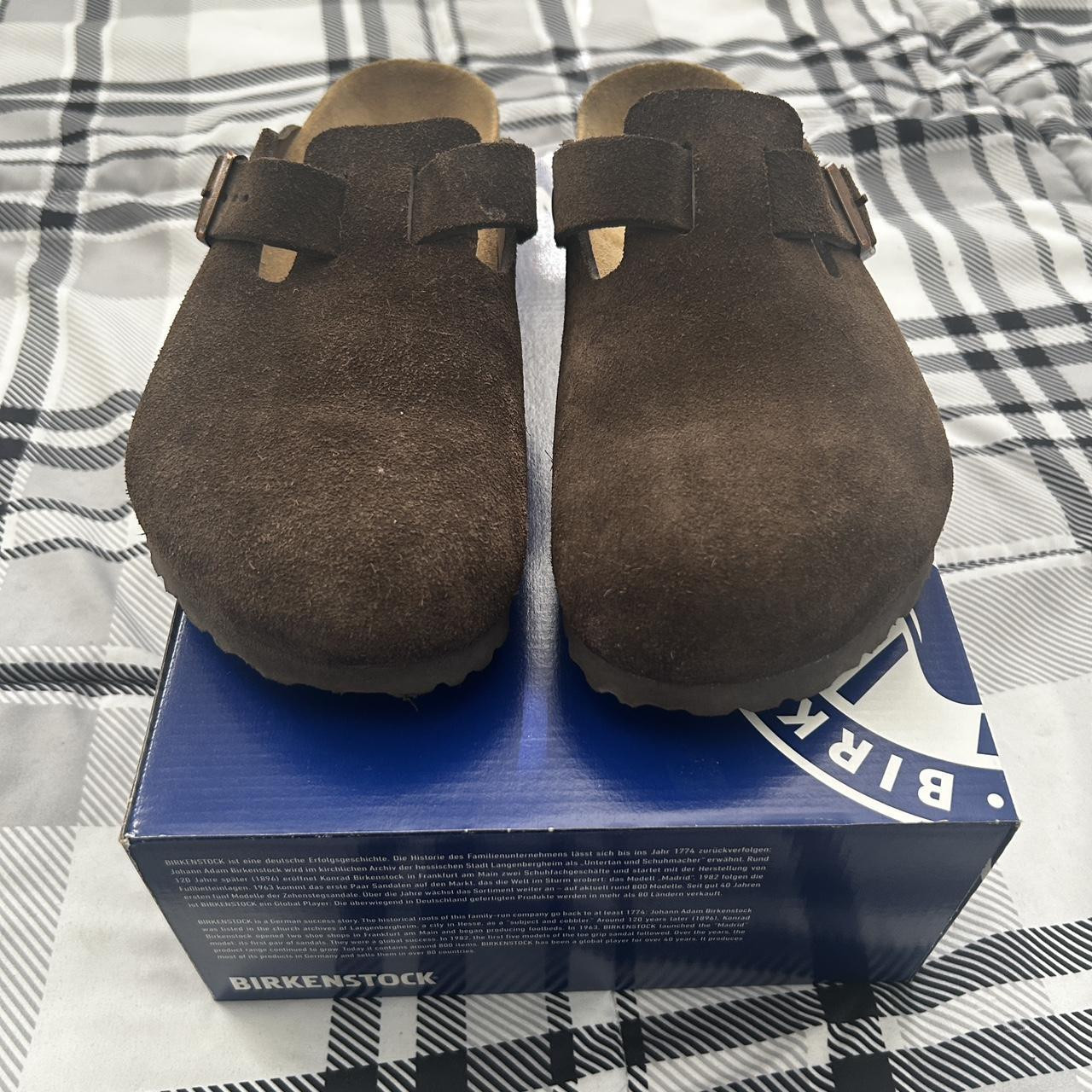 Birkenstock Boston Clog Suede Soft Footbed Slippers in Mocha Select size New