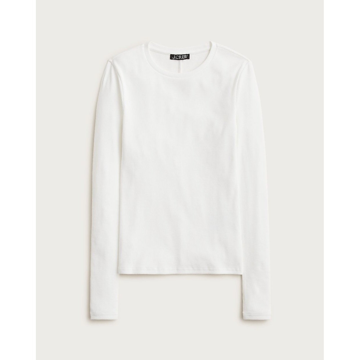 NWT J.Crew Perfect Rib Long-Sleeve T-Shirt Crewneck White Large