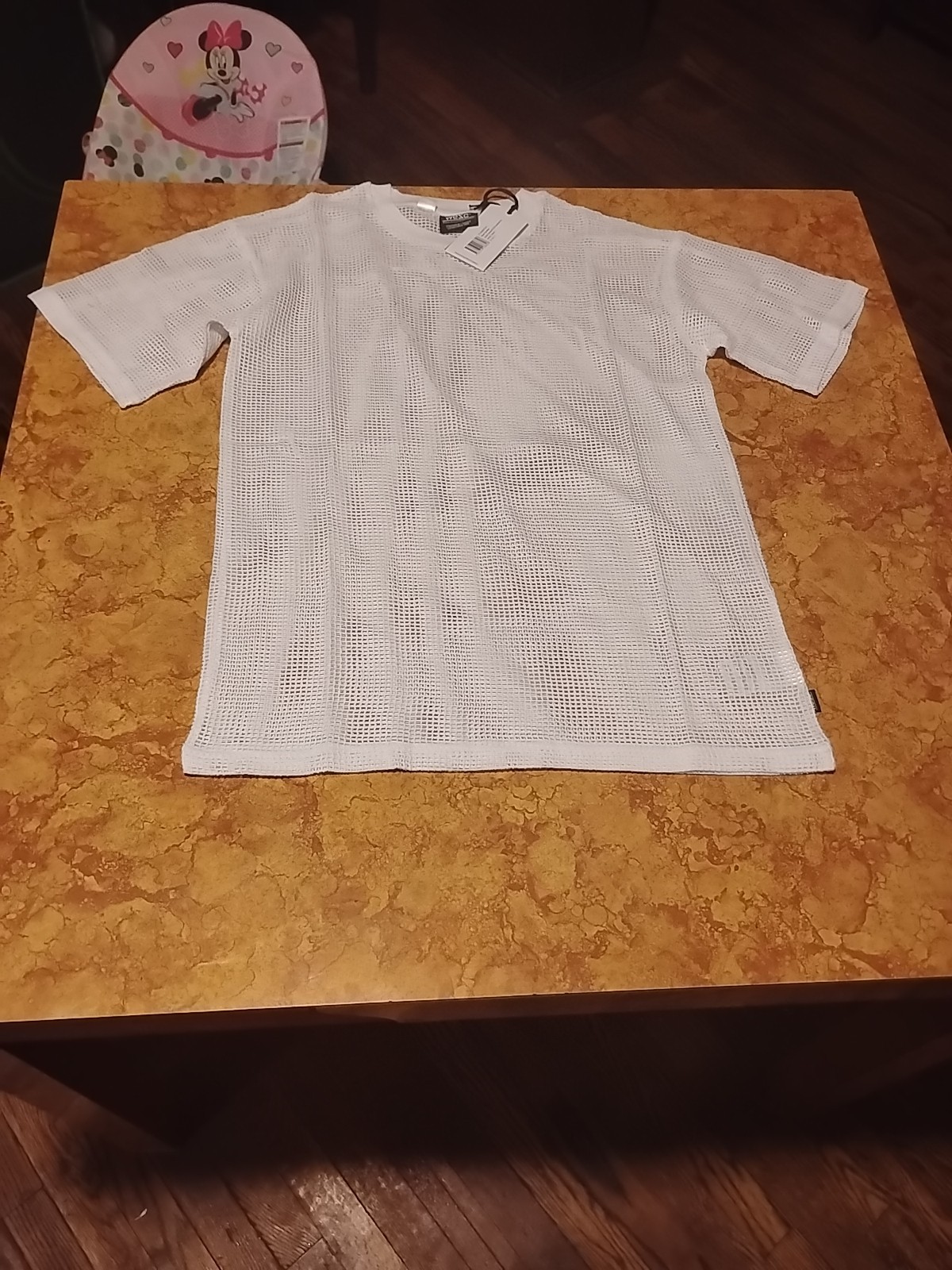 WeSC Mason Tee Mesh Oversize Short Sleeve White T-Shirt Men’s S/M/3