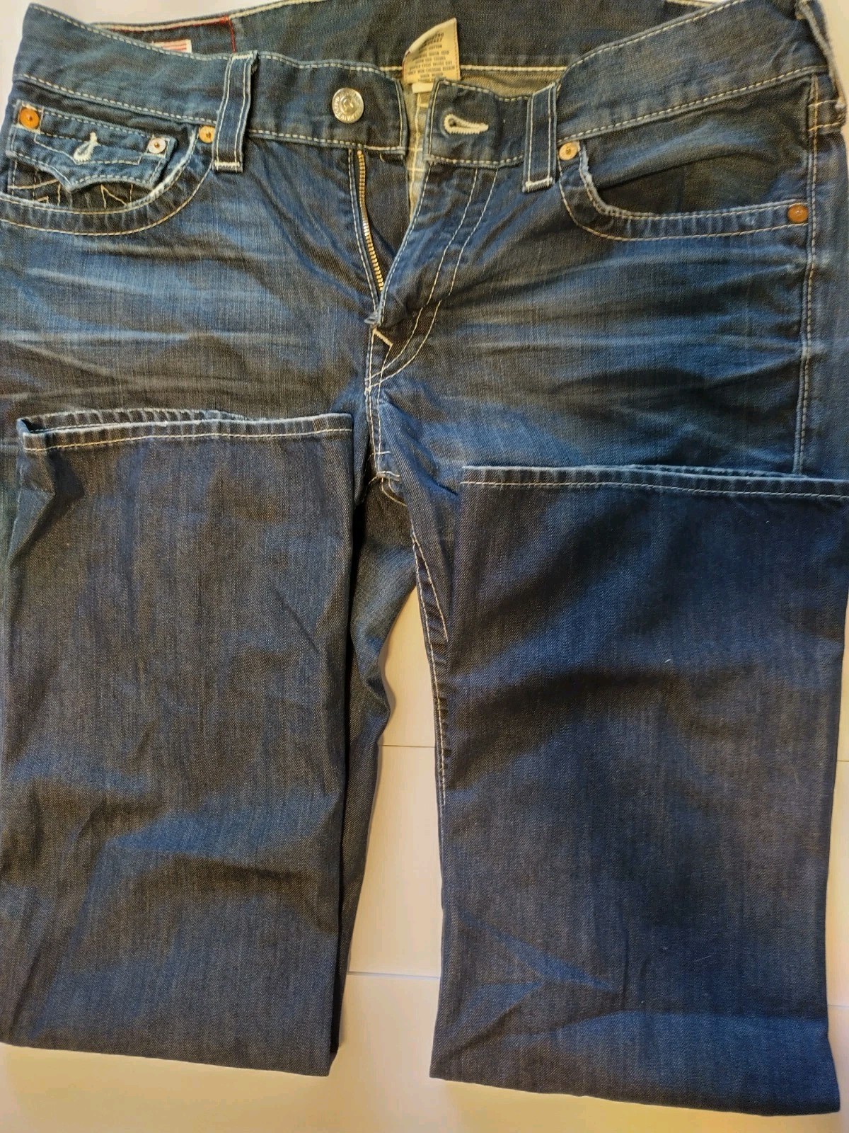 True Religion Jeans World Tour Ricky 36×30″ Blue Cut#60451 RN#112790