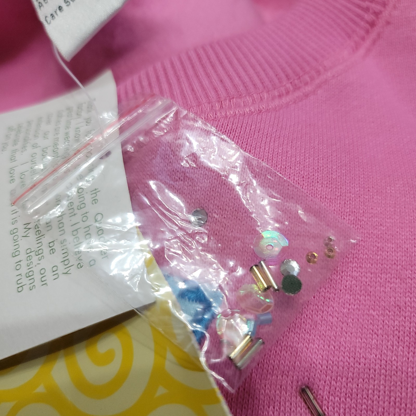 Quacker Factory Womens Plus Sz 3X Beach Summer Appliques Sweatshirt Pink New