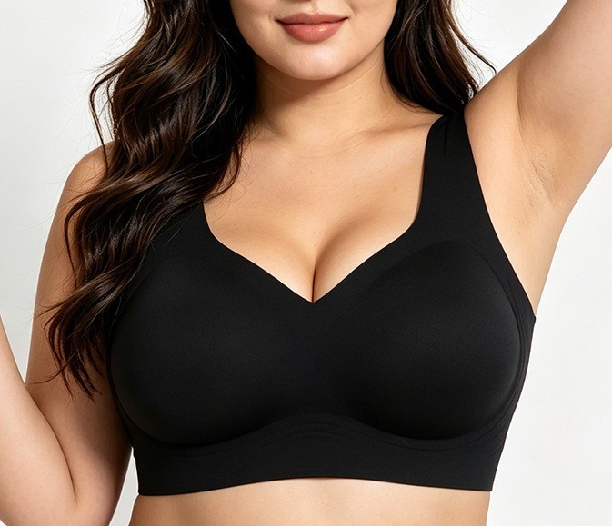 Women Bras 3/4 cup Seamless Thin solid sport sleep Plus size Underwear 26231