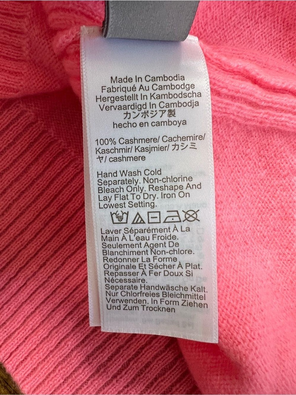 J. Crew Perfect Cashmere Cardigan in Neon Vivid Coral Size XL NWT