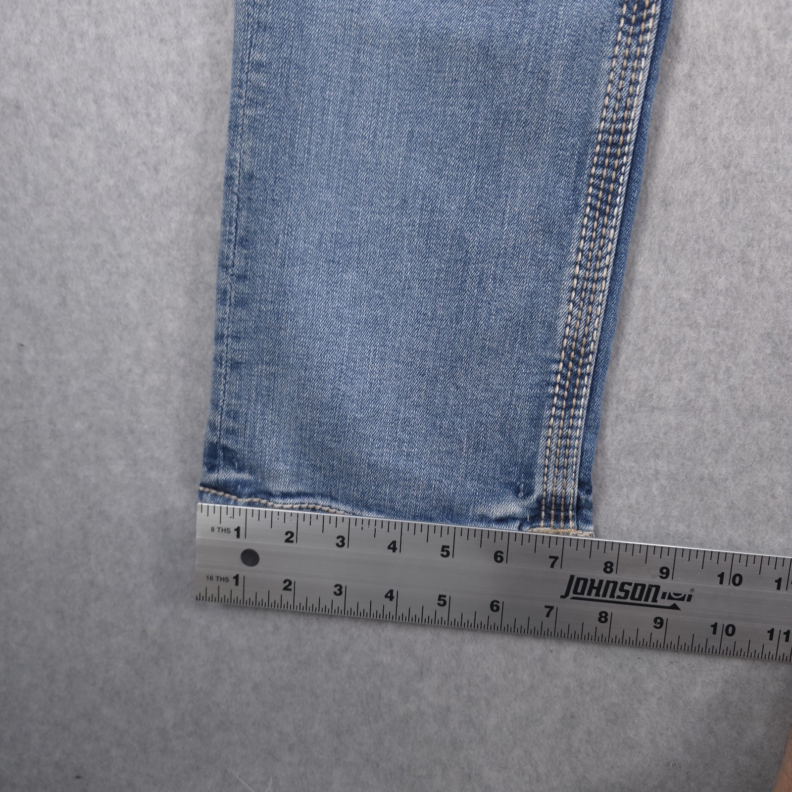 BKE Buckle Jake Straight Mid Whiskared Stretch Denim Casual Jeans Mens 31×32
