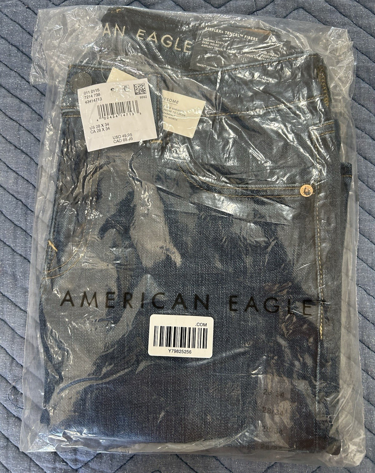 American Eagle Men’s Bootcut Tencel Denim Dark Indigo 5-Pocket Jeans NWT