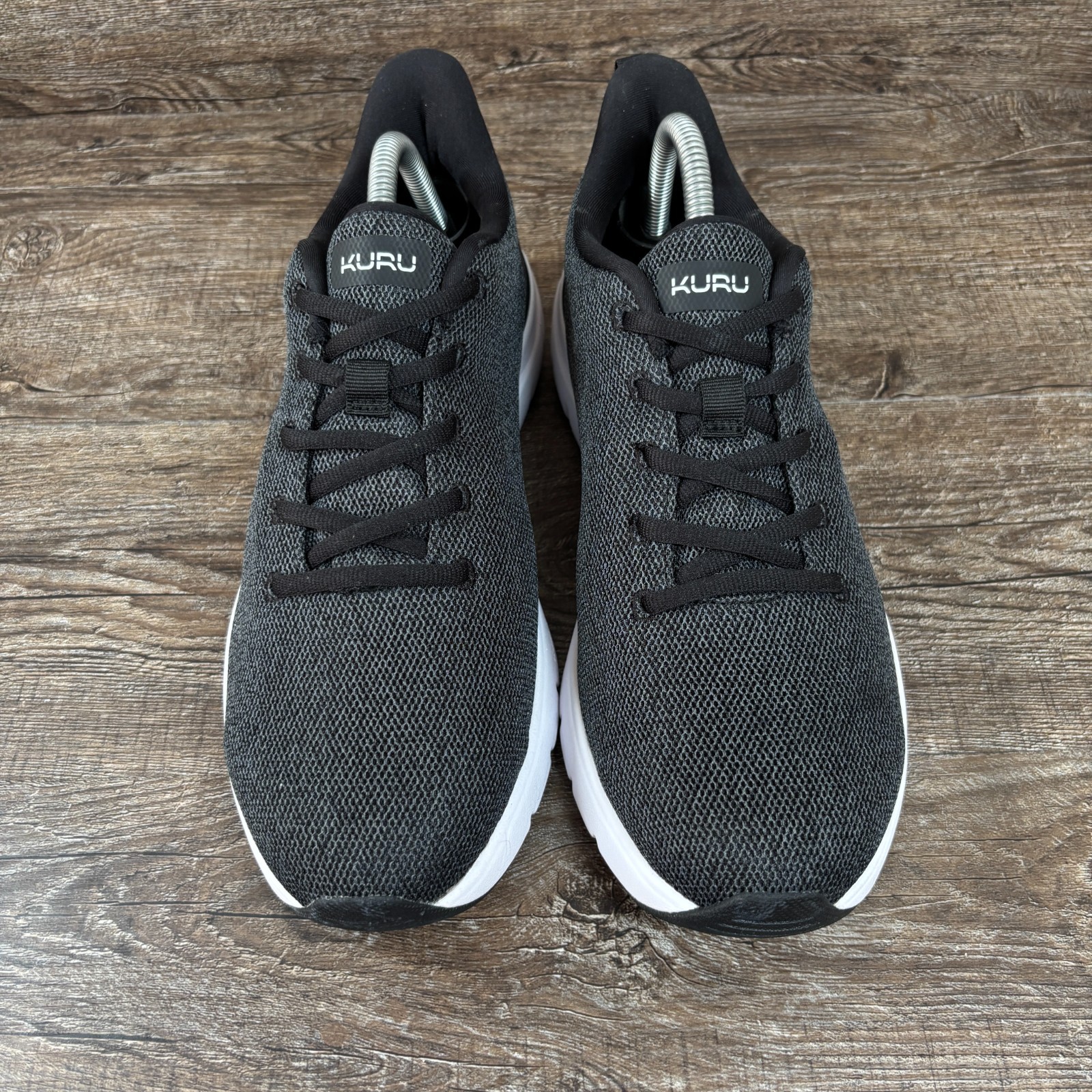 Kuru Flex Via Shoes Men’s 8.5 M Jet Black Bright White Slip-On Walking Running