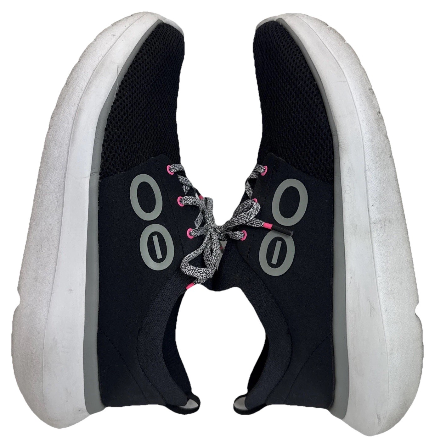 OOFOS OOmy Stride Womens 11 Recovery Black White Gray Pink Comfort Walking Shoes
