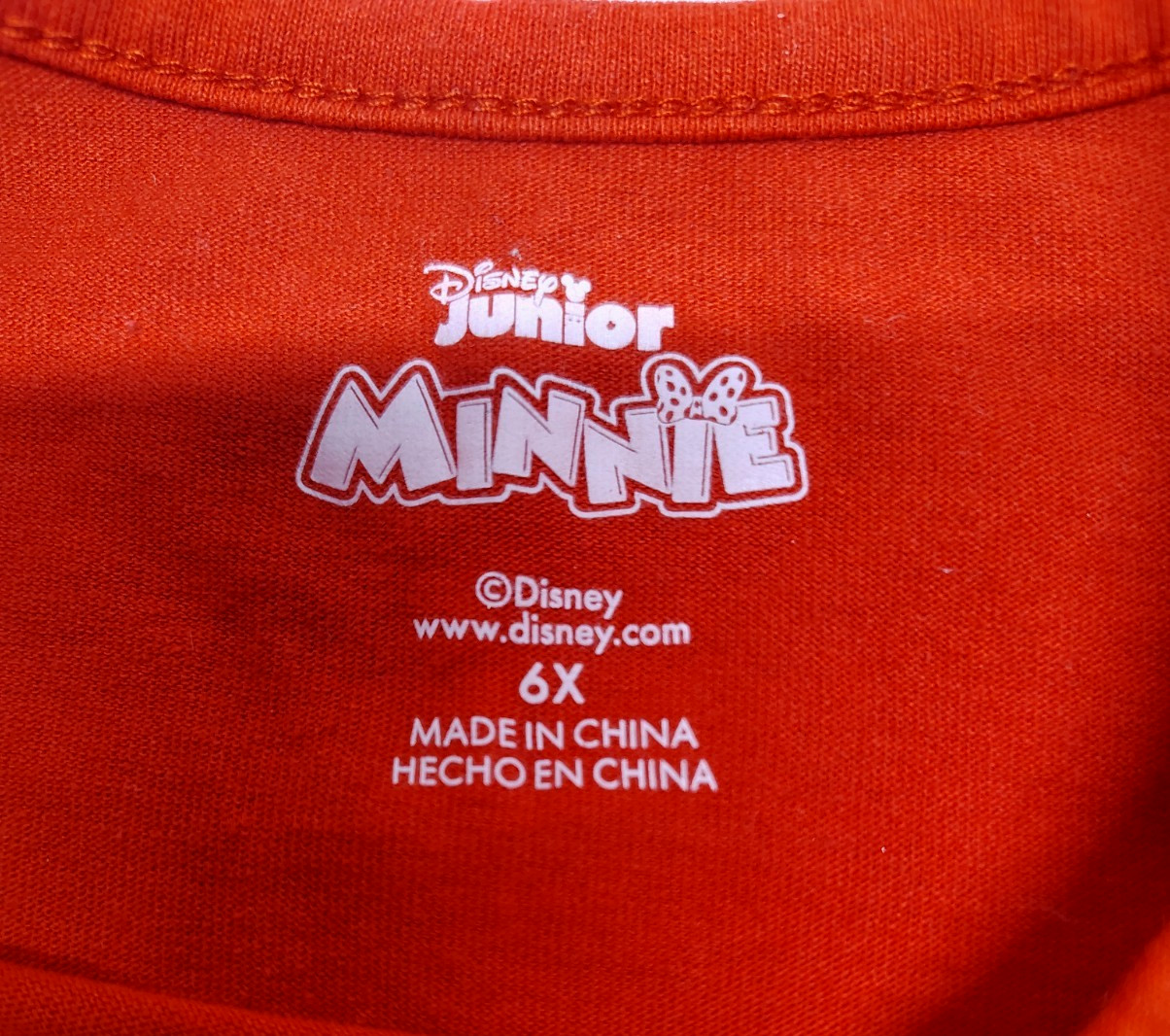 Disney Junior Minnie Mouse Girls 6X Red Graphic Tee Glitter Bow Ruffle Sleeves