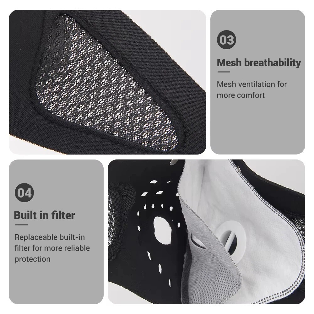 Anti Pollution Face Mask with Activated Carbon Filter Military Grade Protection