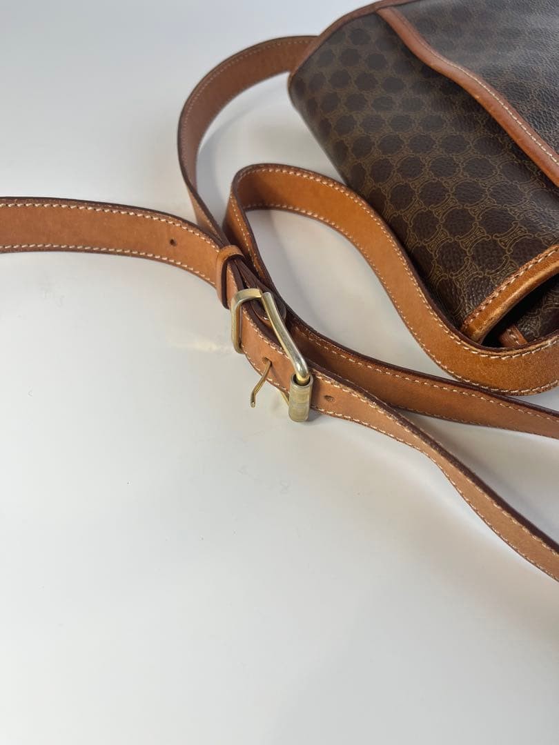 CELINE Vintage Leather Shoulder Bag M92 Black Women’s Crossbody Bag