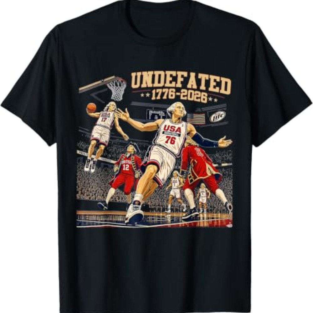 Undefeated 1776-2026 250 Years Basketball 4th of July T-Shirt