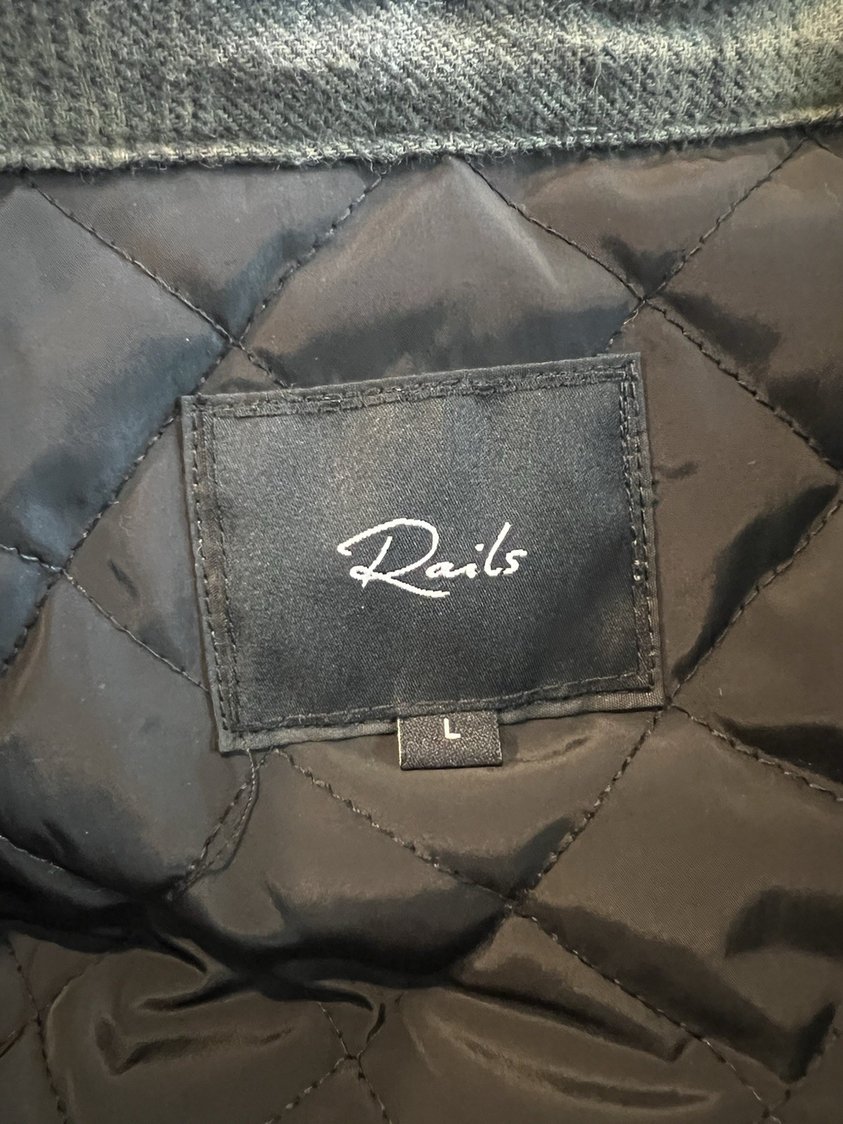 Rails Worthing Plaid Button-Up Shacket in green black men’s size Large SOLD OUT