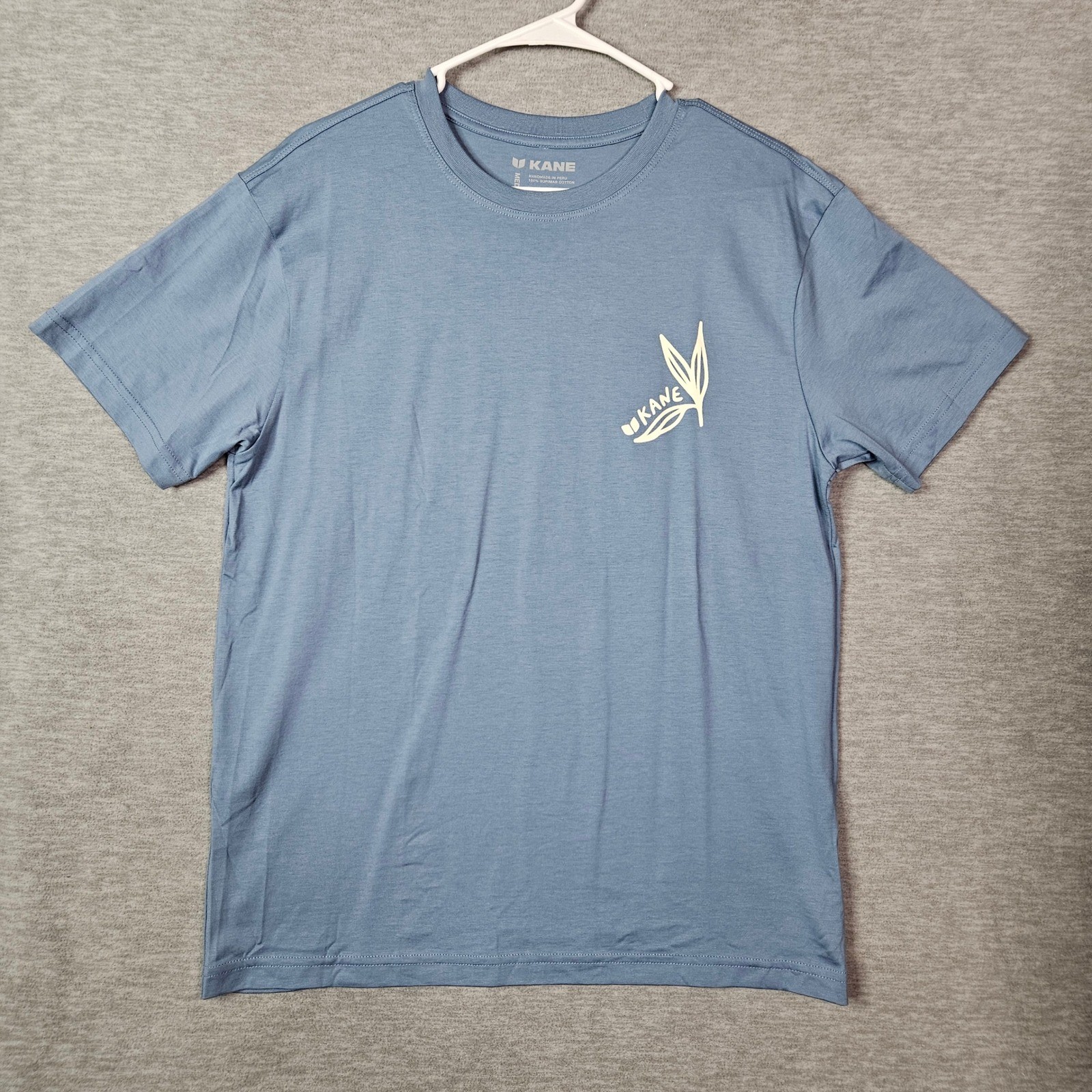 Kane Footwear Mens Supima Cotton Graphic T-Shirt Blue Medium Handmade Peru Tee