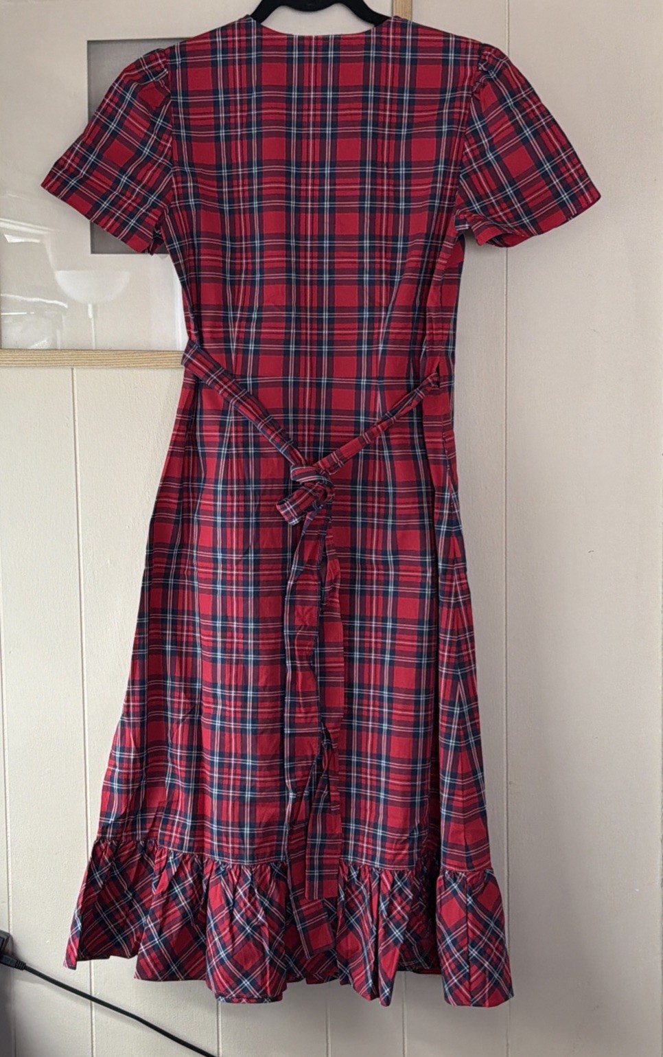 NWT $185 Draper James Reba Midi Wrap Dress Angie Plaid Belted Size 2