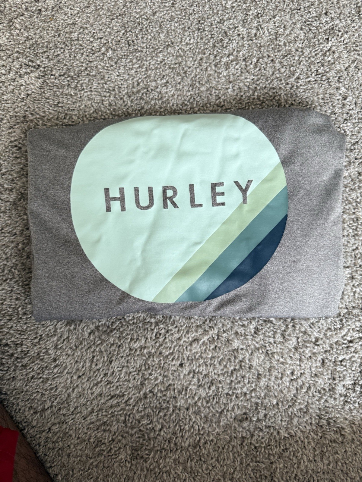 Hurley Men’s Gray Long Sleeve Graphic Logo Crew Neck T-Shirt L Stretch