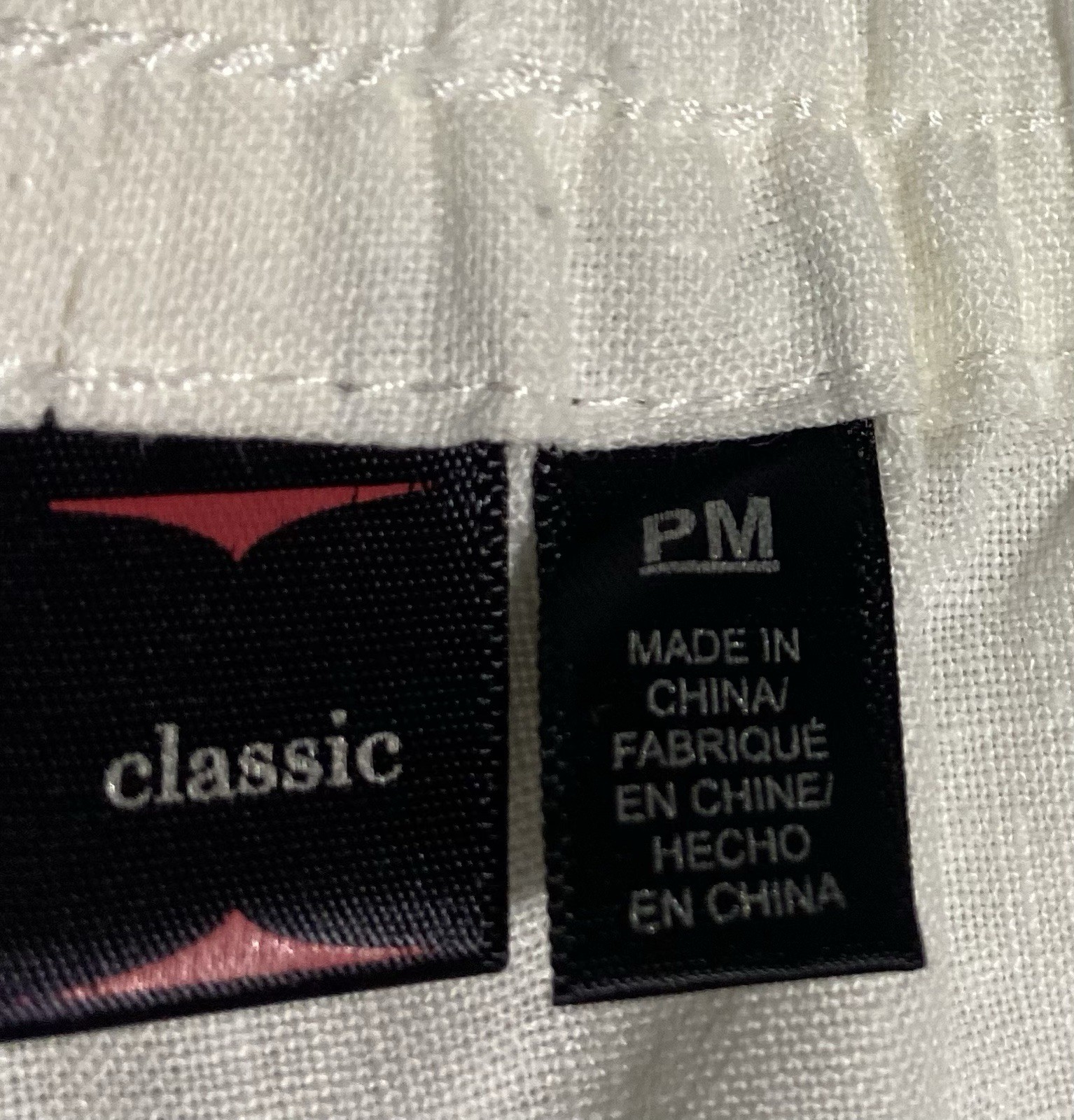 Rafaella Women’s White Linen Straight Leg Pants Pockets Elastic Drawstring PM