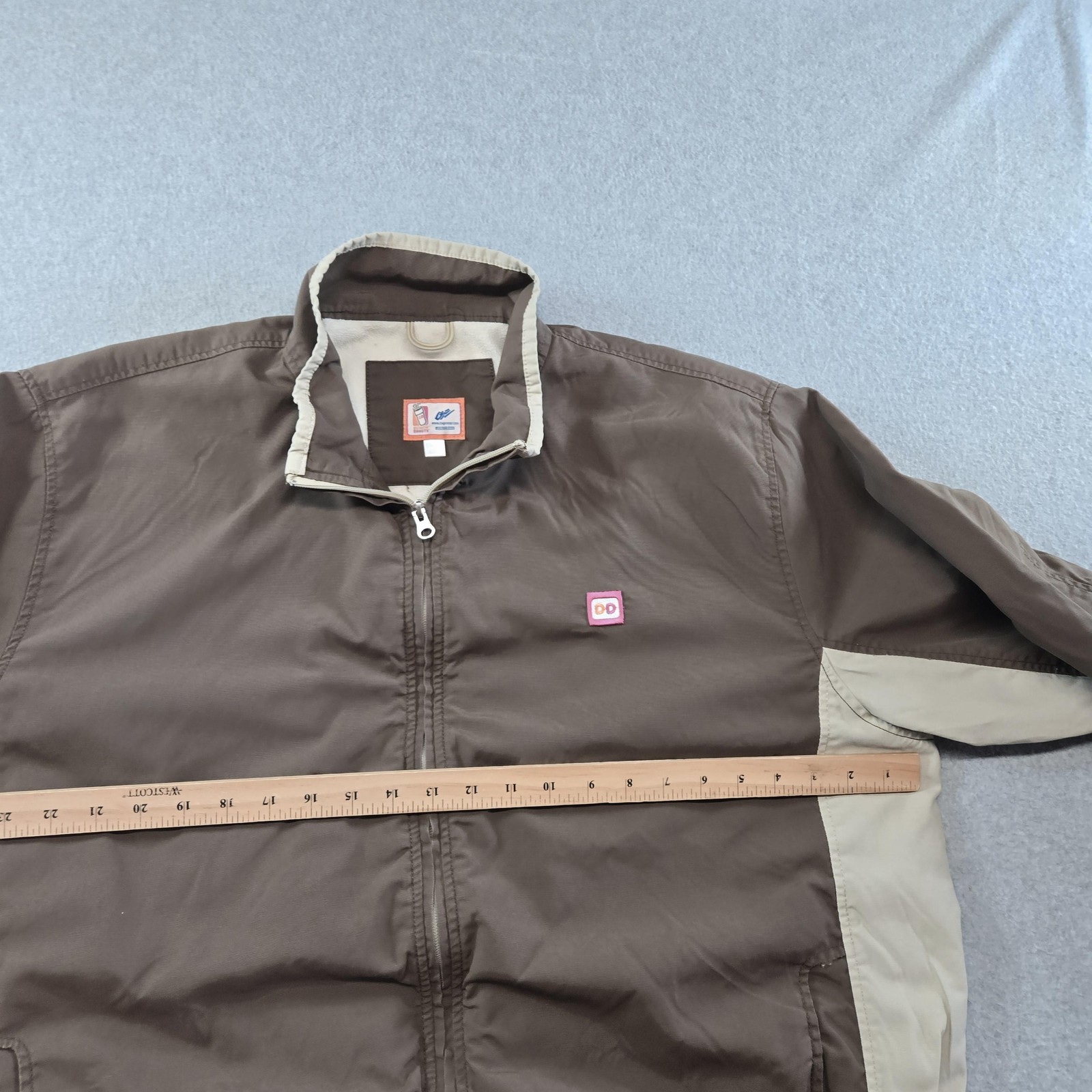 Dunkin’ Donuts Jacket Mens 2XL Brown Windbreaker Lined Insulated Pockets Logo