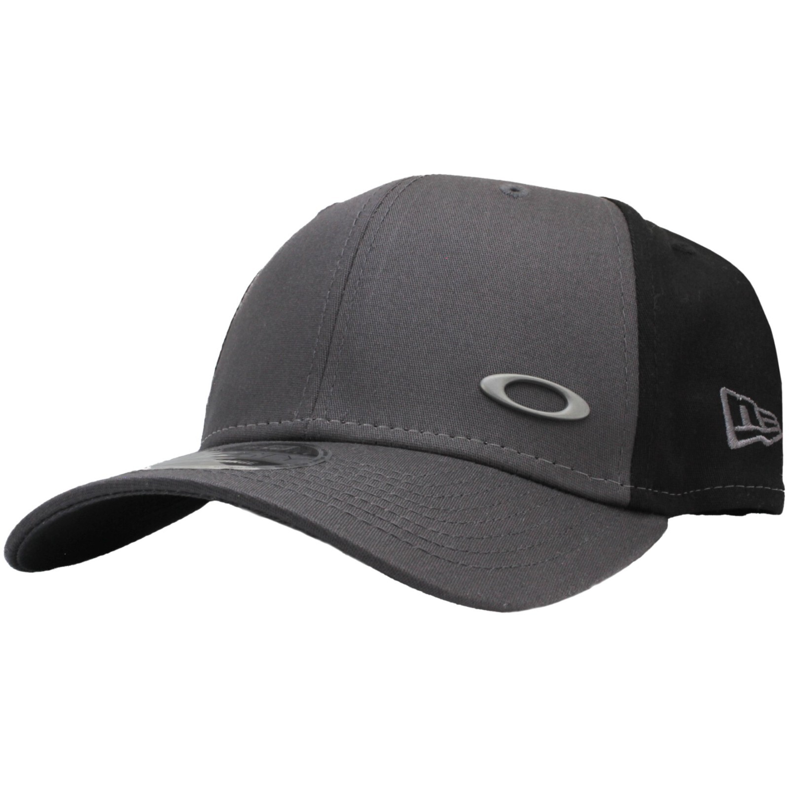 Oakley Tinfoil Cap Mens S/M Flex Fit Grigio Scuro Grey New Era Baseball Hat