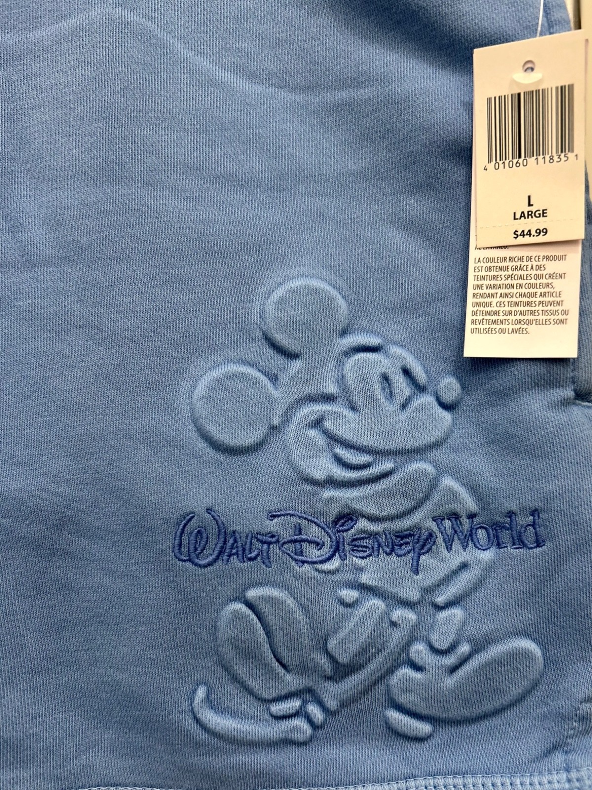 Disney Parks Blue Embossed Mickey Mouse Walt Disney World Shorts NWT Large