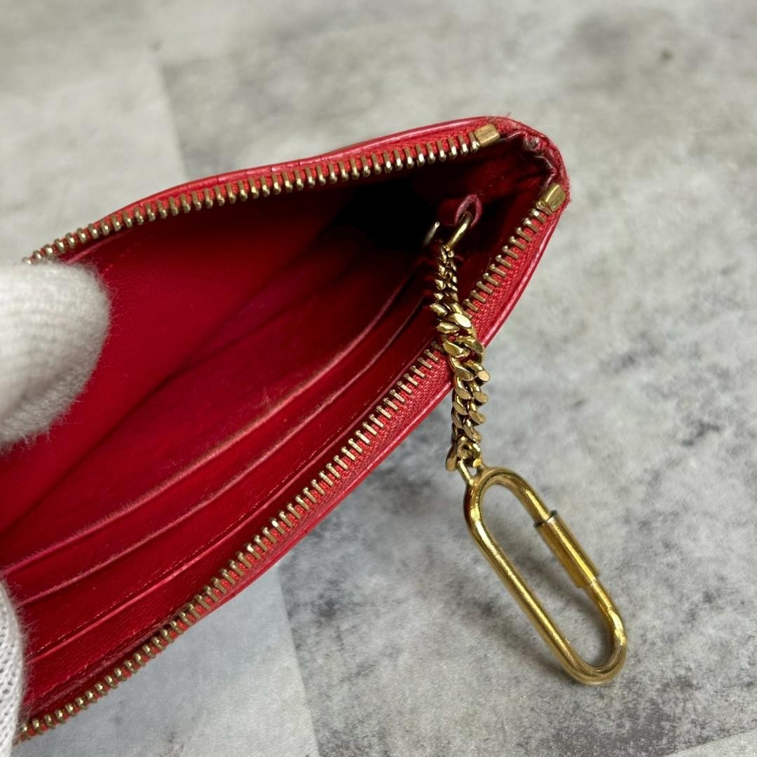 CELINE Leather Coin Case Mini Wallet Bicolor RG569