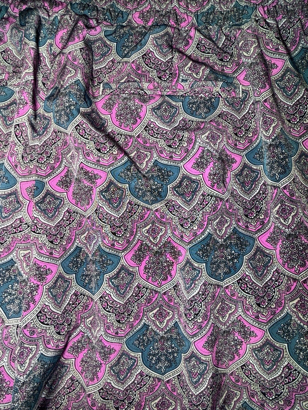 The Limited Womens Size 16 Ankle Pants Pink Teal Medallion Paisley Print Career