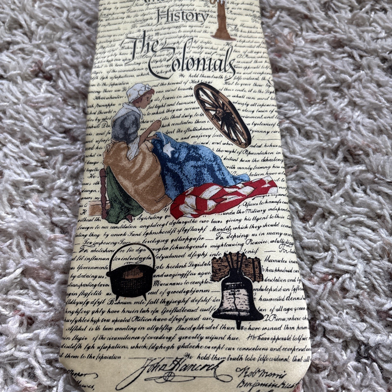 Mens NeckTie Silk Museum Artifacts America Colonials Teacher Political History