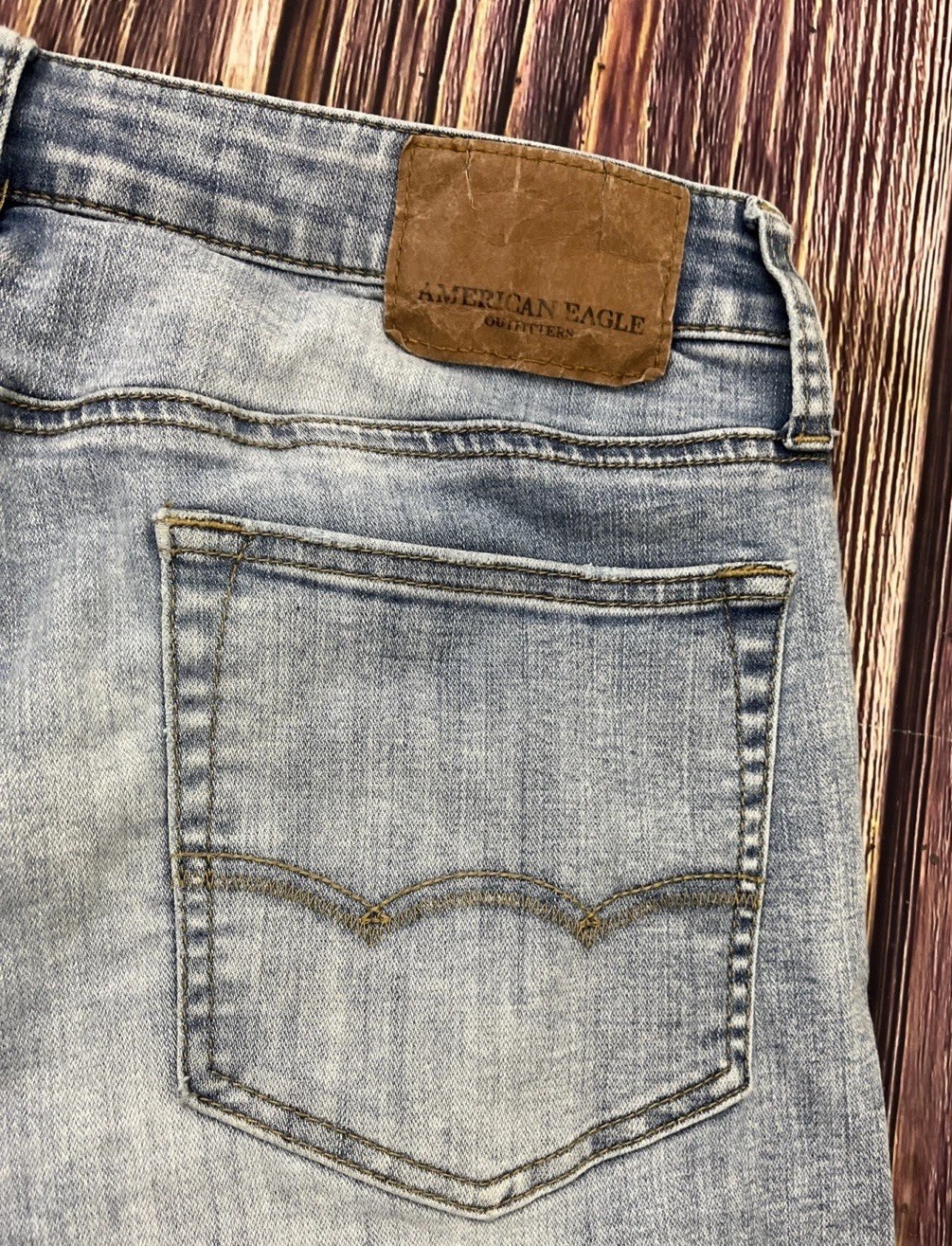 American Eagle Skinny Jeans Light Wash Extreme Flex Mens 34×32 (Actual 34×30)