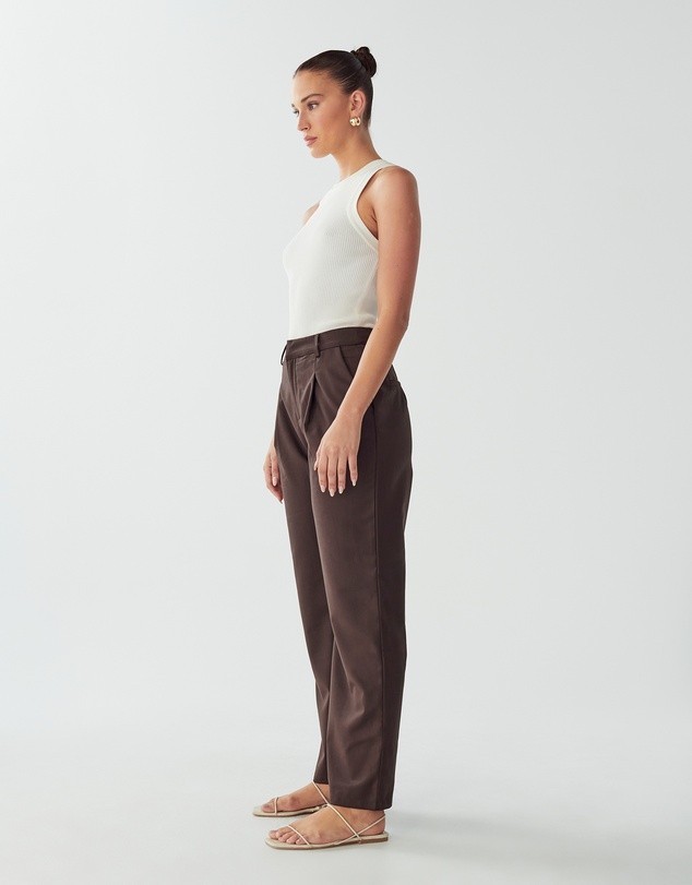 Willa The Label Pants Freya Chocolate Brown Womens Size AU 6 New Tags RRP $99.95