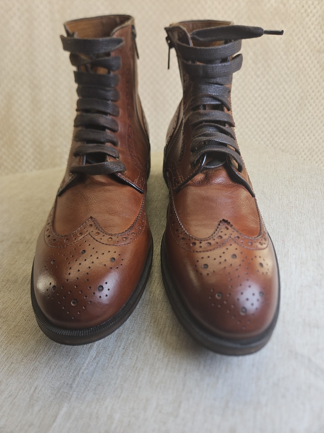 Blake Mckay Bryon Wingtip Chukka Boots With Side Zipper And Front Lace up Sz 12