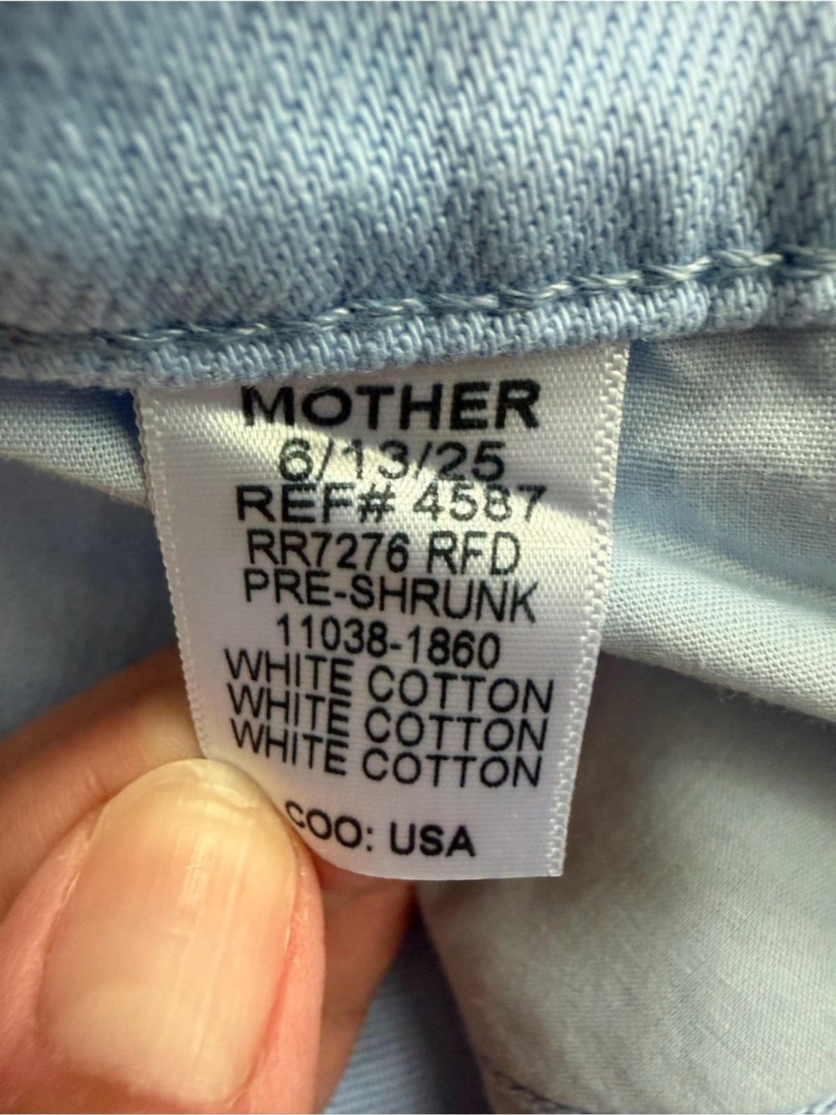 NWT MOTHER Superior The Bee’s Knees Stud Finer Sneak Vista Blue Pants 25