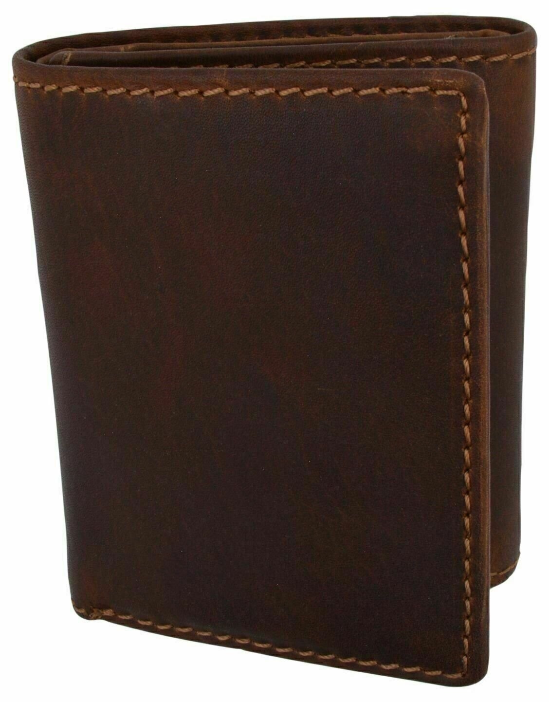 Cazoro RFID Blocking Hunter Leather Mens Wallet Trifold Credit Card ID Holder