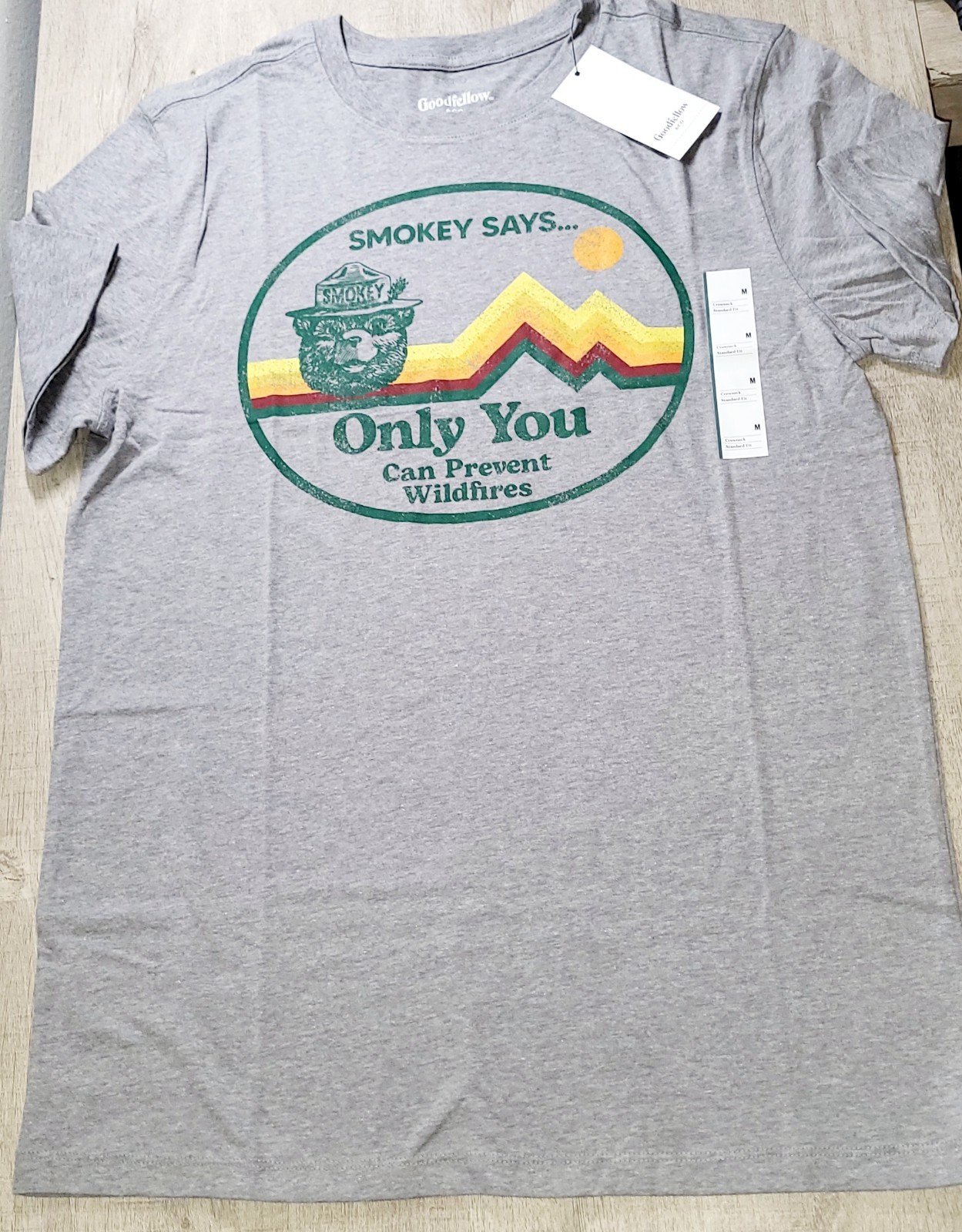Goodfellow Smokey Bear Only You Can Prevent Wildfires T Tee Shirt Mens M NWT