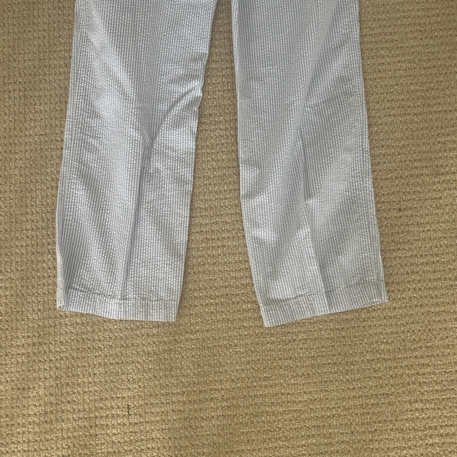 Daniel Cremieux Blue Label Seersucker Pants Men 34×32 Striped Flat Front Preppy