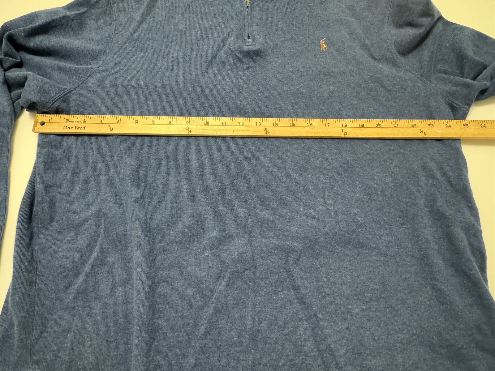 Polo Ralph Lauren shirt Mens XL blue cotton estate rib long sleeve (T1579K)
