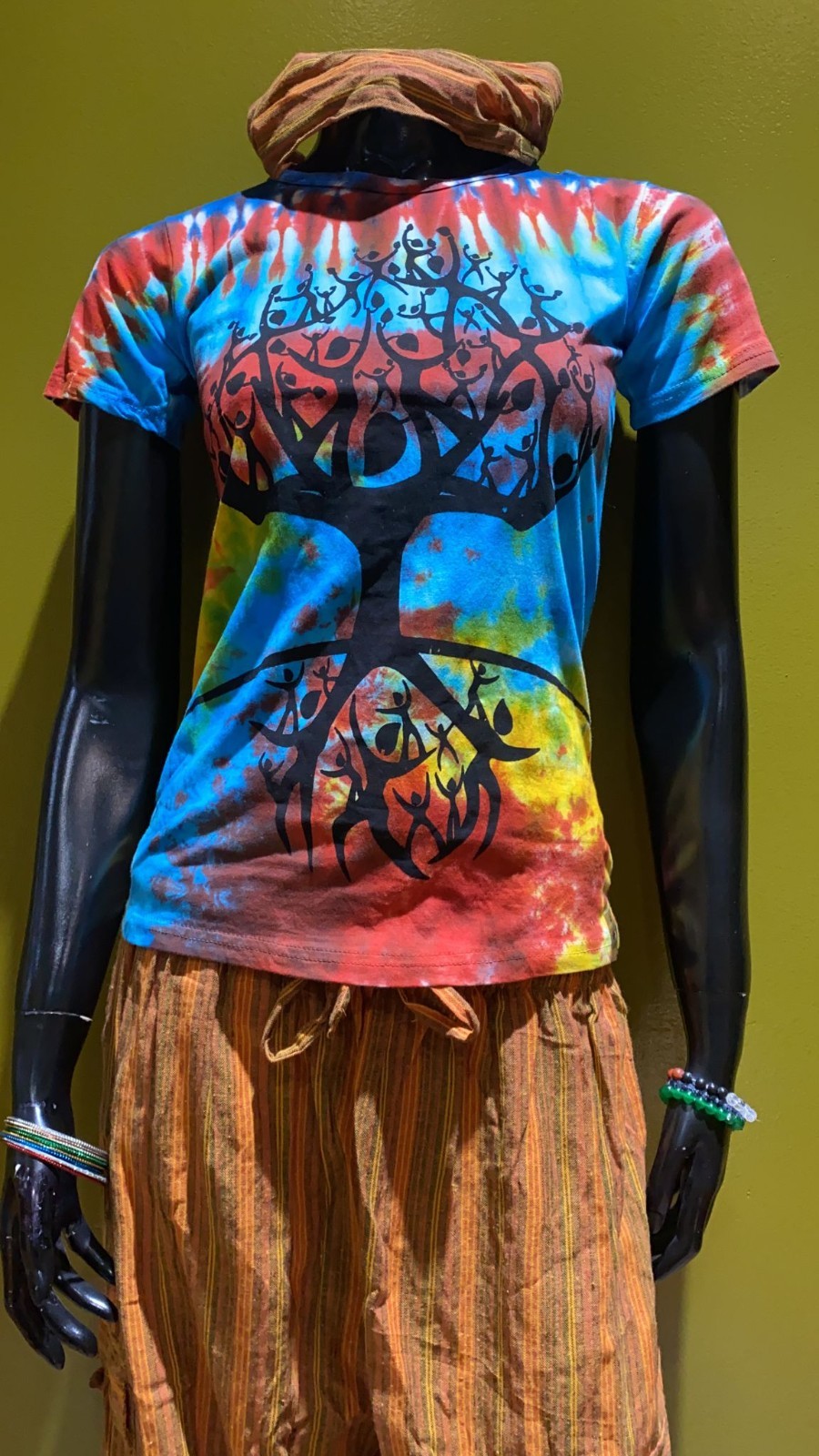 Bodhi People Tree Of Life Painted Tee: 100% Organic Cotton T Shirt for Women: S