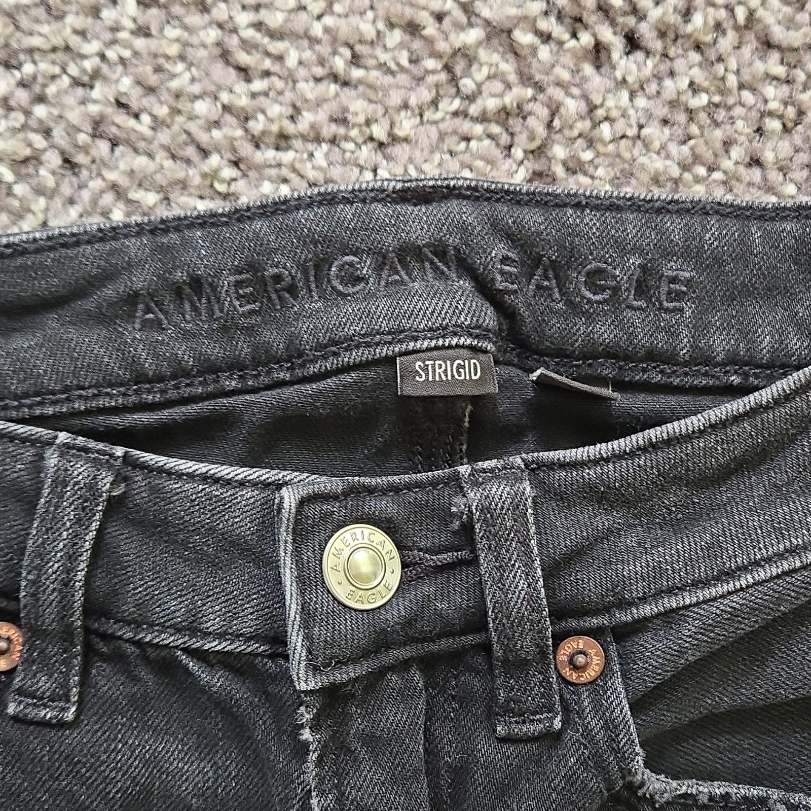 American Eagle Outfitters Strigid Black Skinny Jeans 00 High Rise Stretch