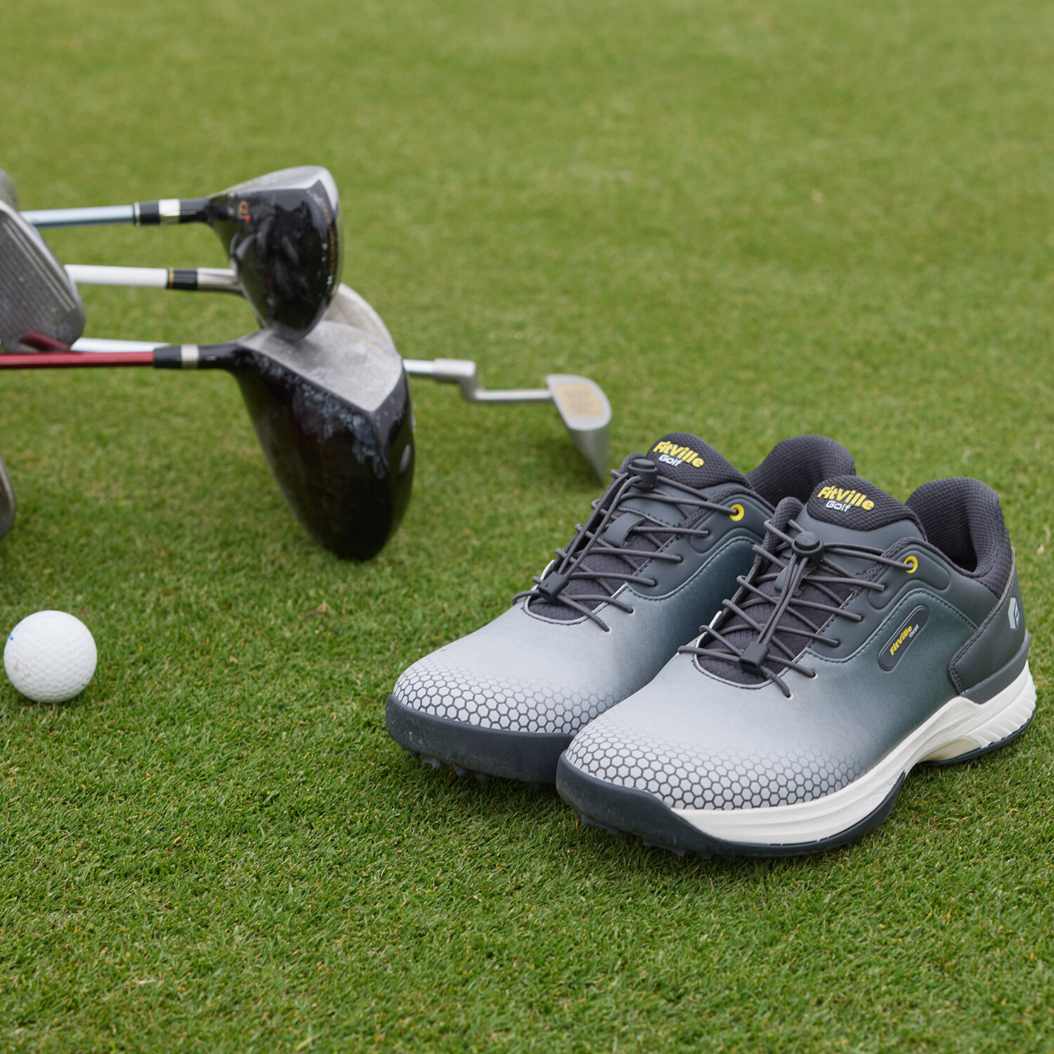 FitVille Men Extra Wide Golf Shoes Outdoor Waterproof Spiked Professional 7-14