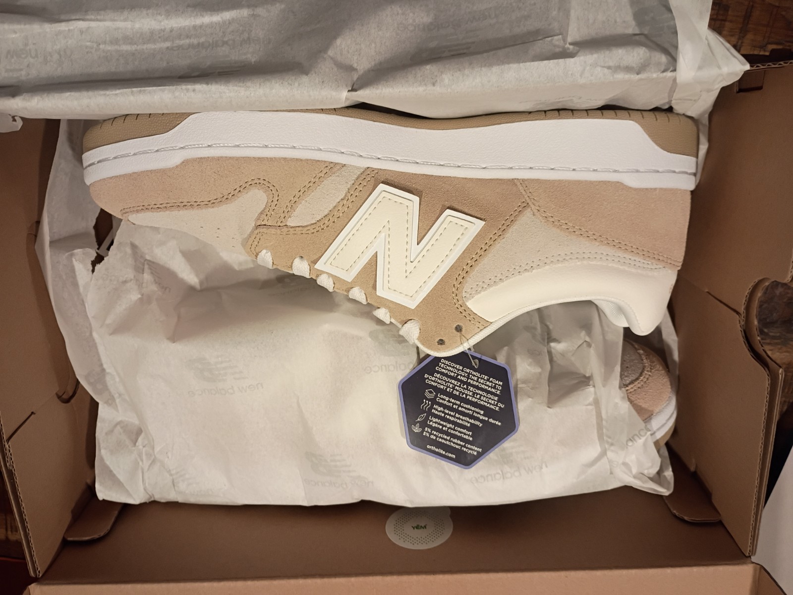 Mens New Balance 480 BB480LEA Brown Beige Suede Court / Casual Sneaker Sz 9.5