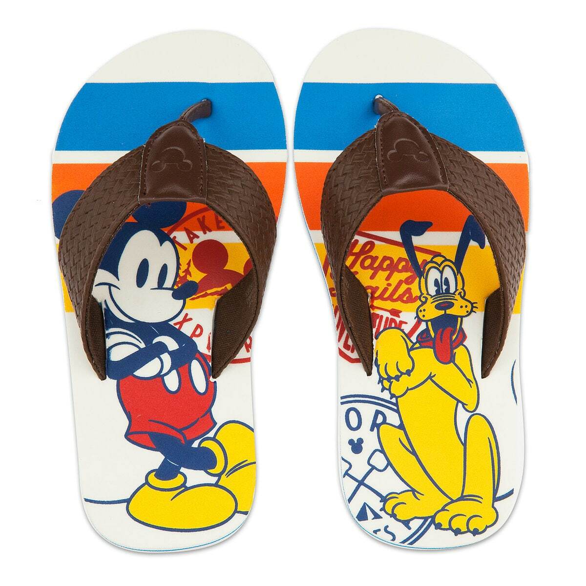 Disney Mickey Mouse & Pluto Dog Flip Flops Sandals Boys 5/6 7/8 9/10 11/12 13/1
