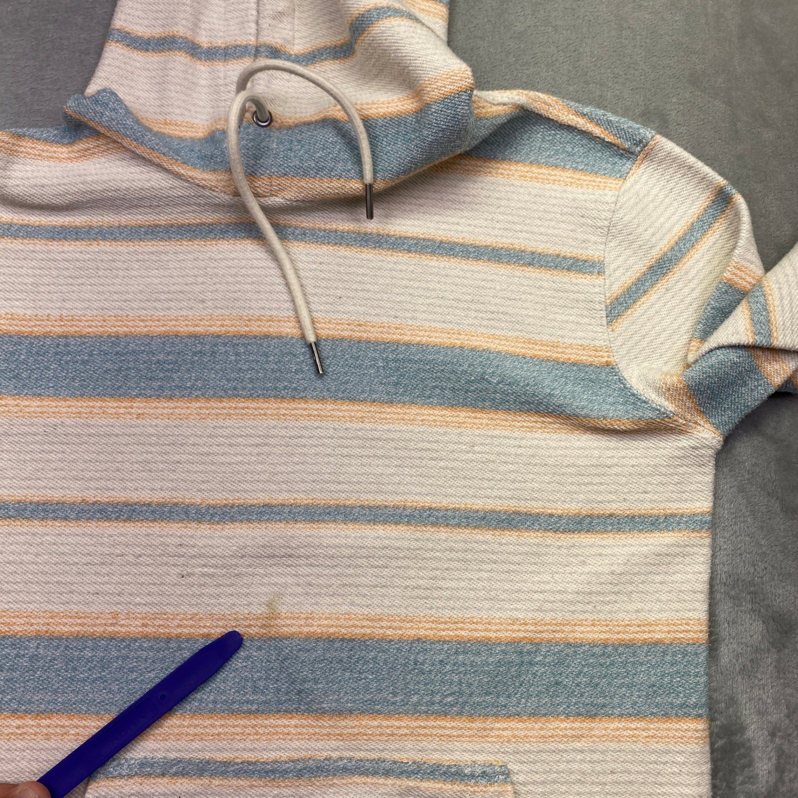Quiksilver Great Otway Pullover Hoodie Mens Striped Textured Knit Pullover Sz M