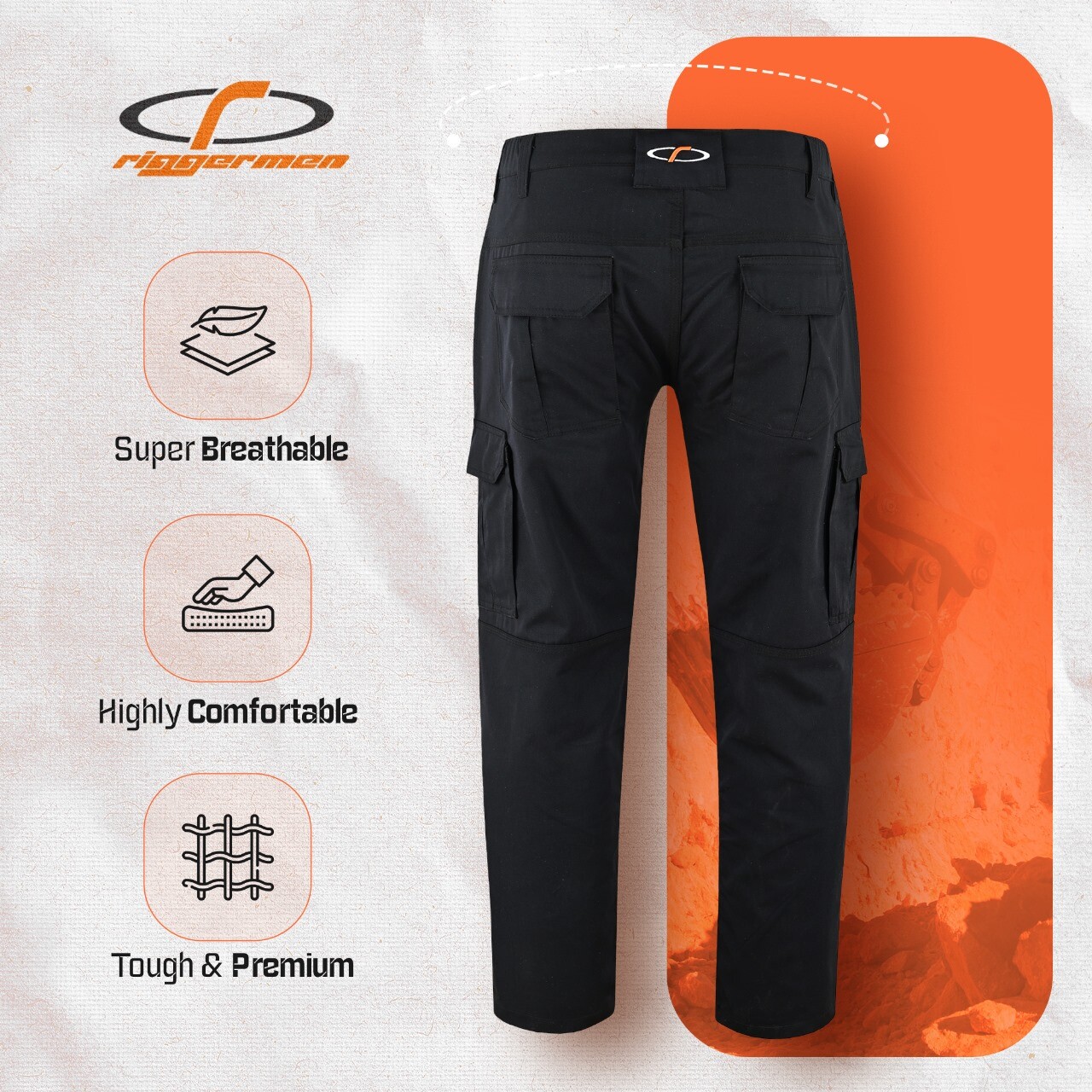 Mens Tactical Pants Boot Cut Relaxed Fit Cargo Lightweight Hiking Work Pants