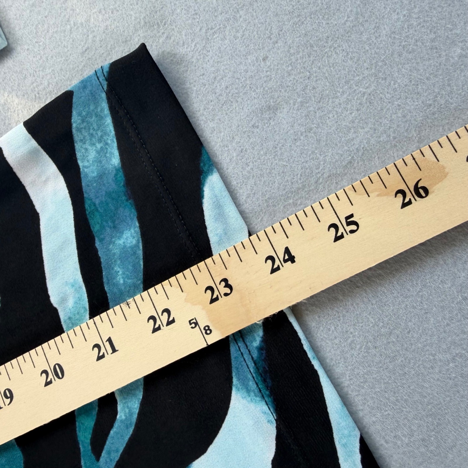 Clara Sunwoo Blue Black Abstract Zebra Print Dolman Sleeve Knit Top Womens Small
