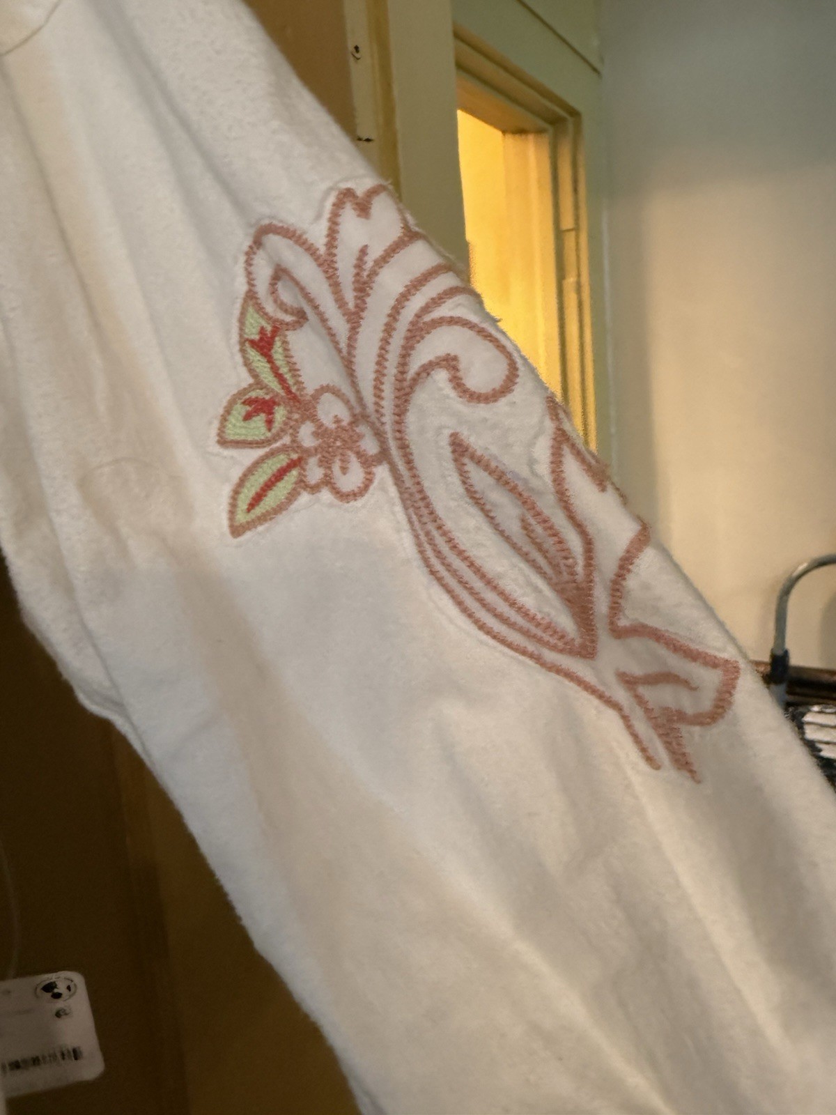 We The Free White Embroidered Bird Cotton Denim Collared Shacket Pockets XS