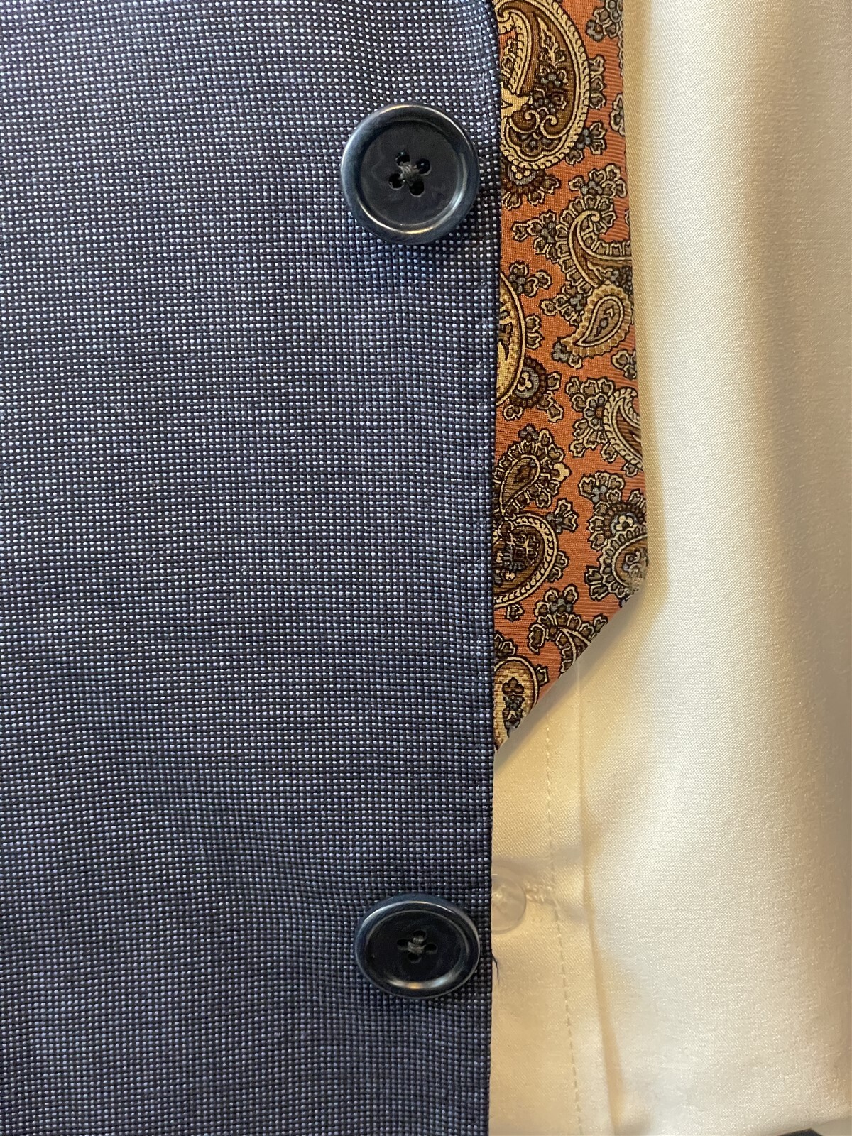 Culwell & Son BESPOKE 42R Blue Nailhead Superfine Wool 2Btn Blazer Jacket