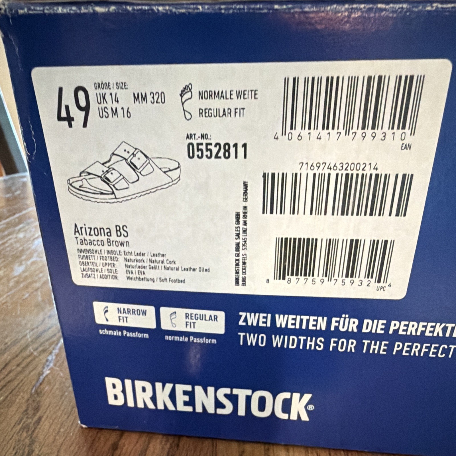 Birkenstock Beige Leather 2-Strap Buckle Slide Sandals Unisex US 16 EU 49