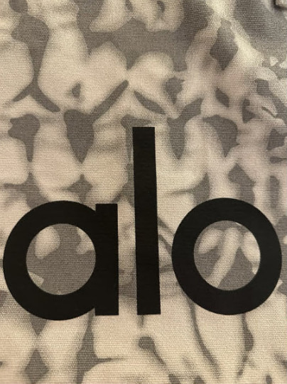 NWT Authentic ALO Yoga Tote Bag Gray Tie-Dye Cotton Canvas Large Gym Travel