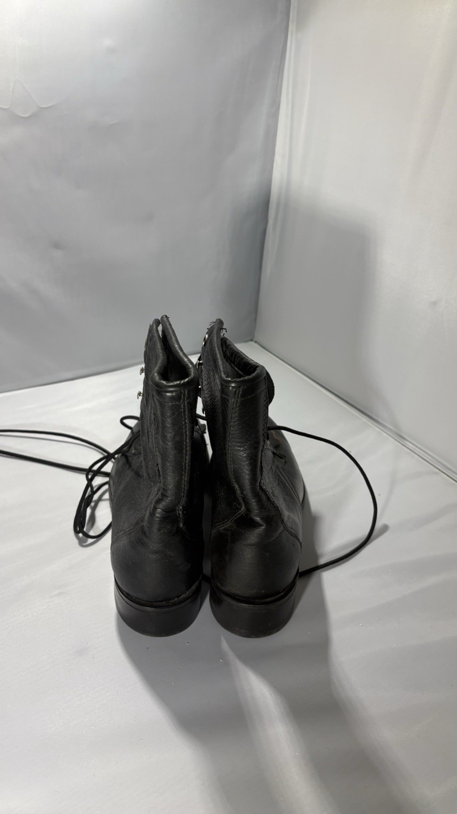 Laredo Women’s Black Leather Combat Lace-Up Boots Pre-Owned 9M