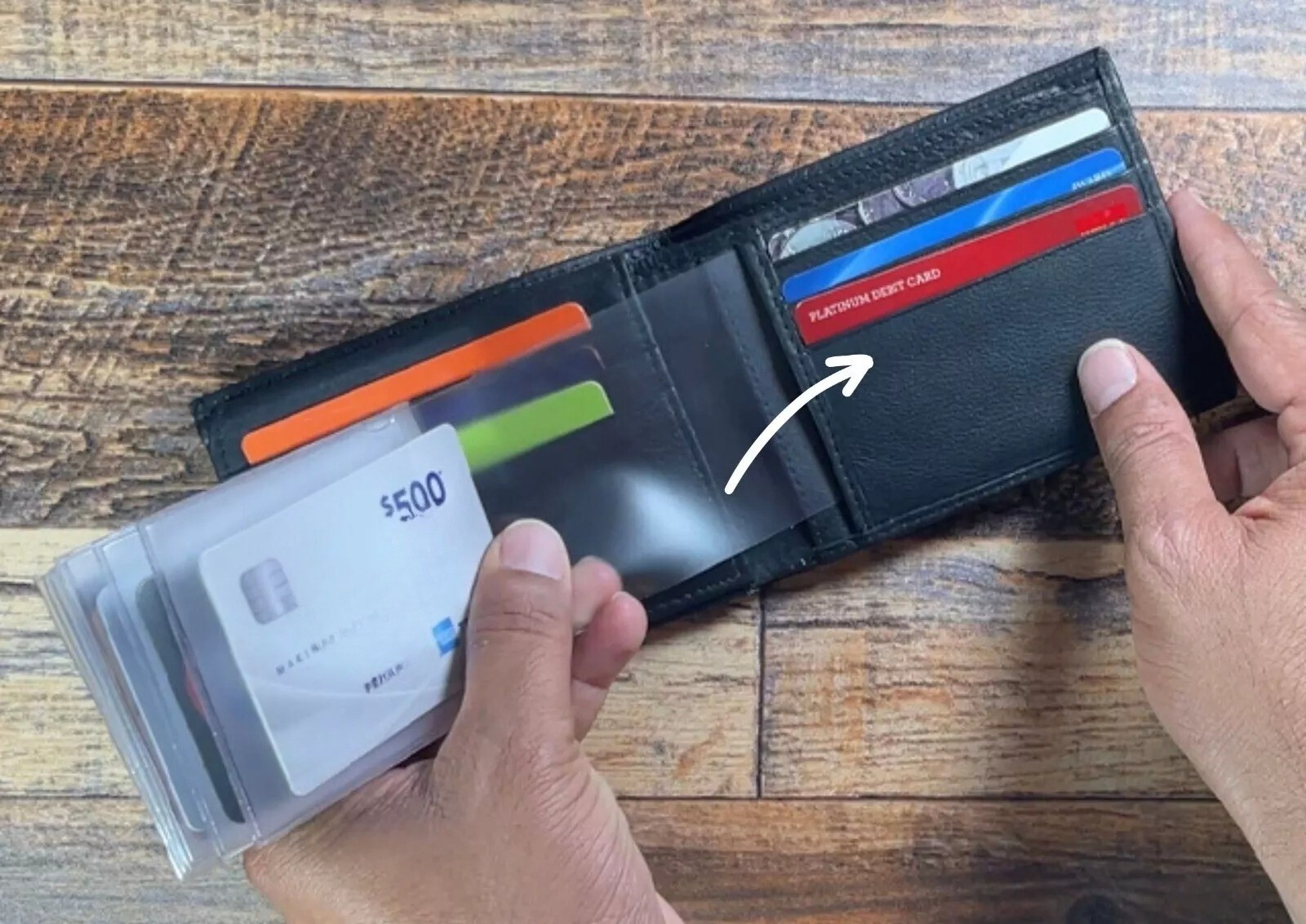 Plastic Wallet insert Set of 2 ID-Card Picture holder for mens 6Page MADE IN USA