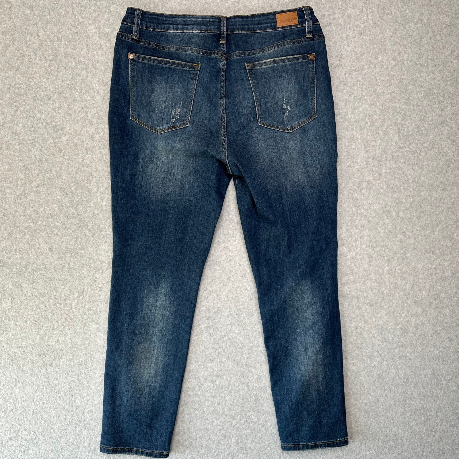 Judy Blue Relaxed Fit Distressed Medium Wash Denim Jeans Women Size 32